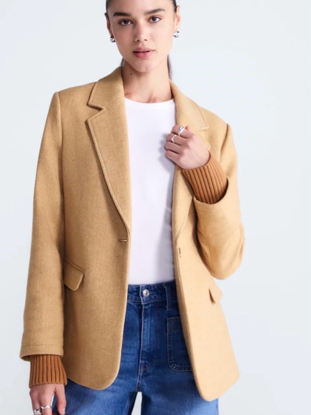 Free Assembly Women's Single-Breasted Blazer with Ribbed Cuff XSmall - Picture 2 of 7